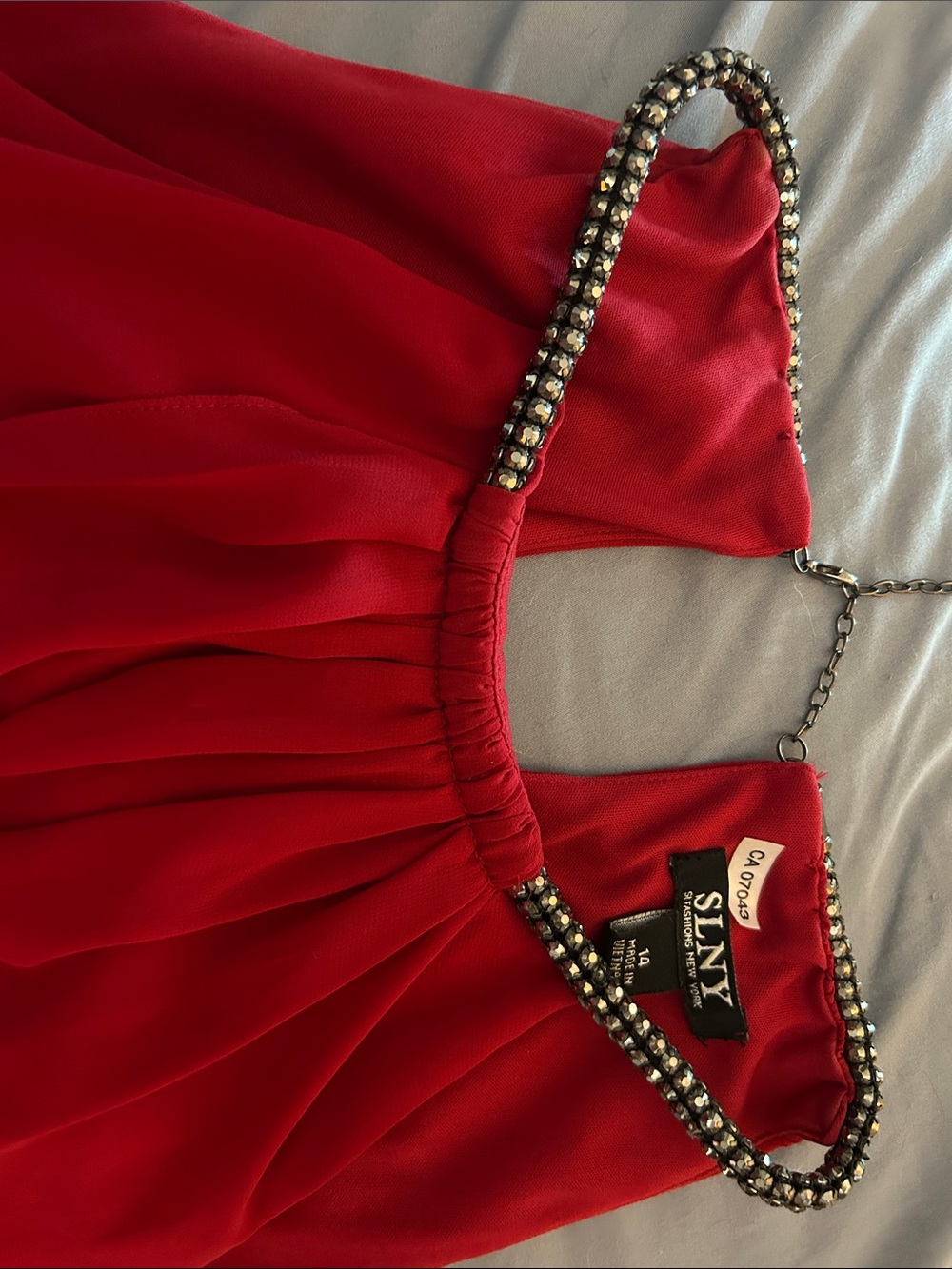 Women's Red Sleeveless Draped Dress